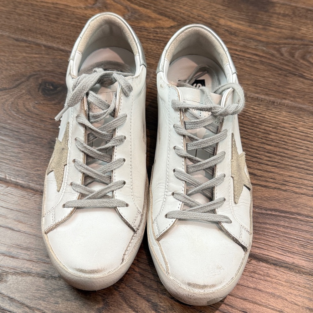 Golden Goose White and silver Sneakers